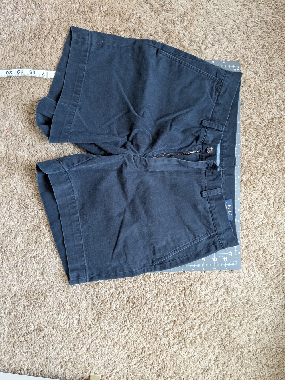 Polo Navy Cotton Shorts 6" Inseam